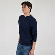 Playera Supply Para Caballero Manga larga Regular Fit B909 Azul Marino
