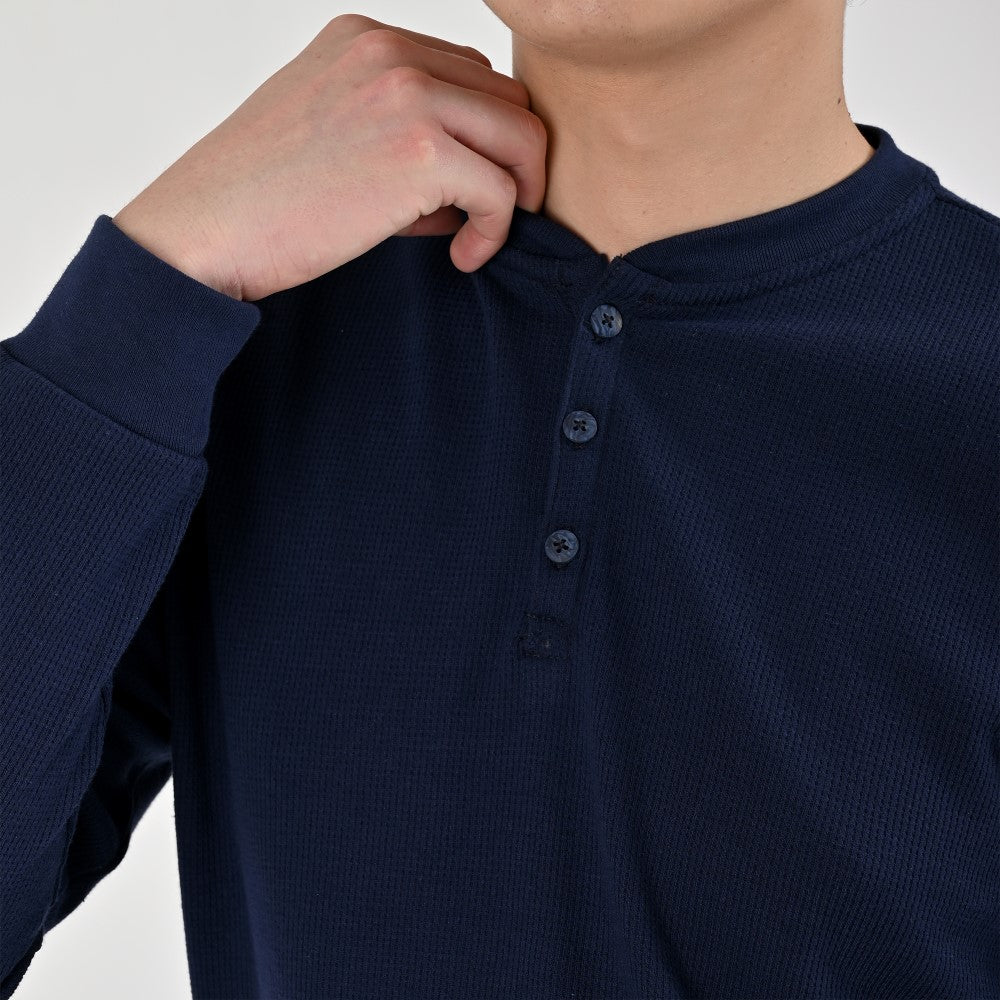 Playera Supply Para Caballero Manga larga Regular Fit B909 Azul Marino