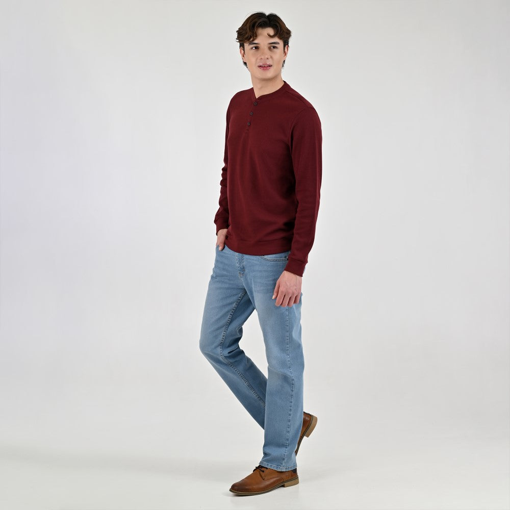Playera Supply Para Caballero Manga larga Regular Fit B909 Vino