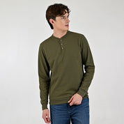 Playera Supply Para Caballero Manga larga Regular Fit B909 Verde Olivo