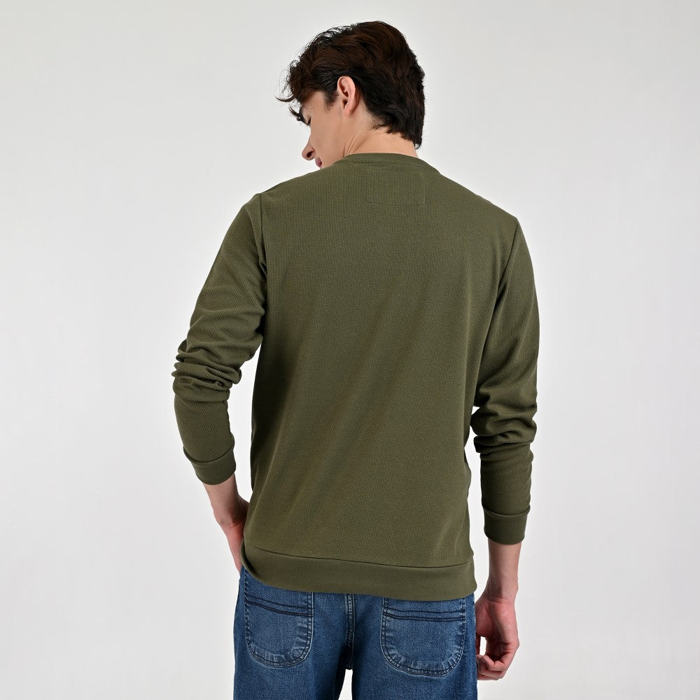 Playera Supply Para Caballero Manga larga Regular Fit B909 Verde Olivo
