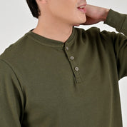 Playera Supply Para Caballero Manga larga Regular Fit B909 Verde Olivo