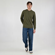 Playera Supply Para Caballero Manga larga Regular Fit B909 Verde Olivo
