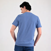 Playera Supply Slim Fit Cuello henley 6909 Azul Plumbago