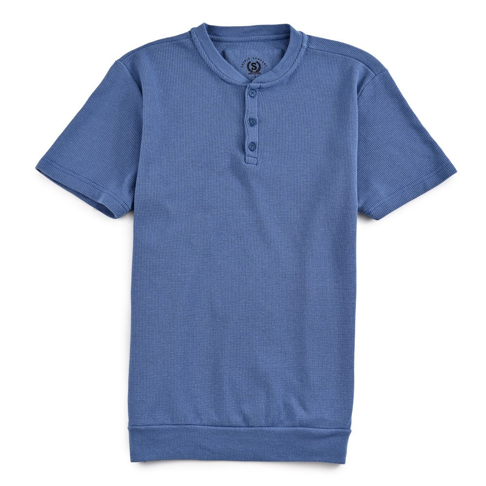 Playera Supply Slim Fit Cuello henley 6909 Azul Plumbago