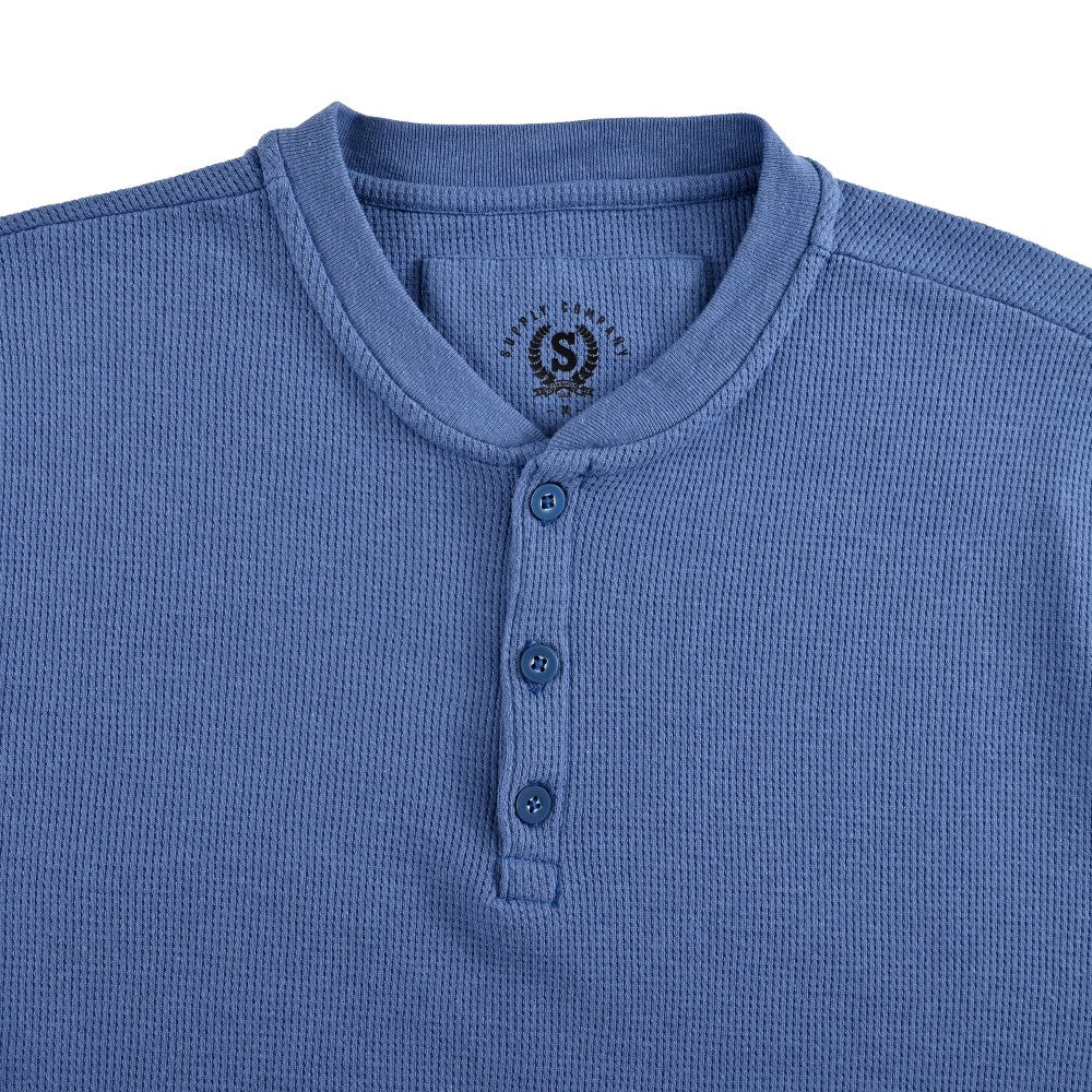Playera Supply Slim Fit Cuello henley 6909 Azul Plumbago