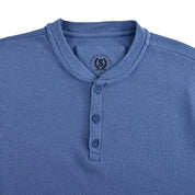 Playera Supply Slim Fit Cuello henley 6909 Azul Plumbago