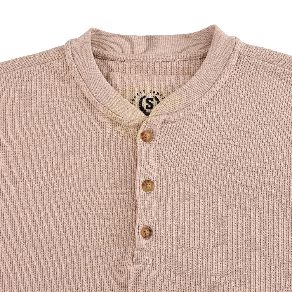 Playera Supply Slim Fit Cuello henley 6909 Beige