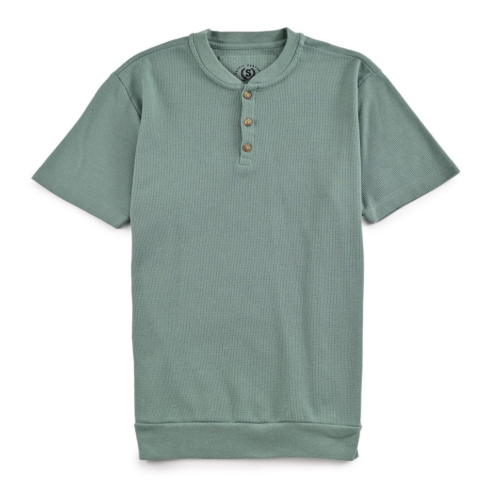 Playera Supply Slim Fit Cuello henley 6909 Verde Laurel