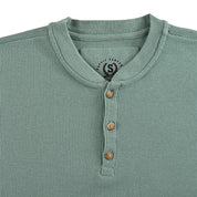 Playera Supply Slim Fit Cuello henley 6909 Verde Laurel