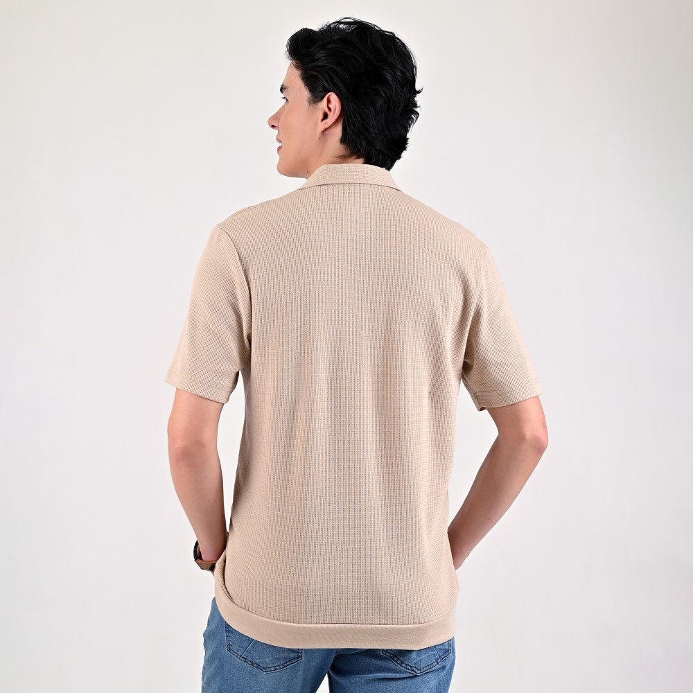 Playera Supply Slim Fit Tipo polo 6909 Beige