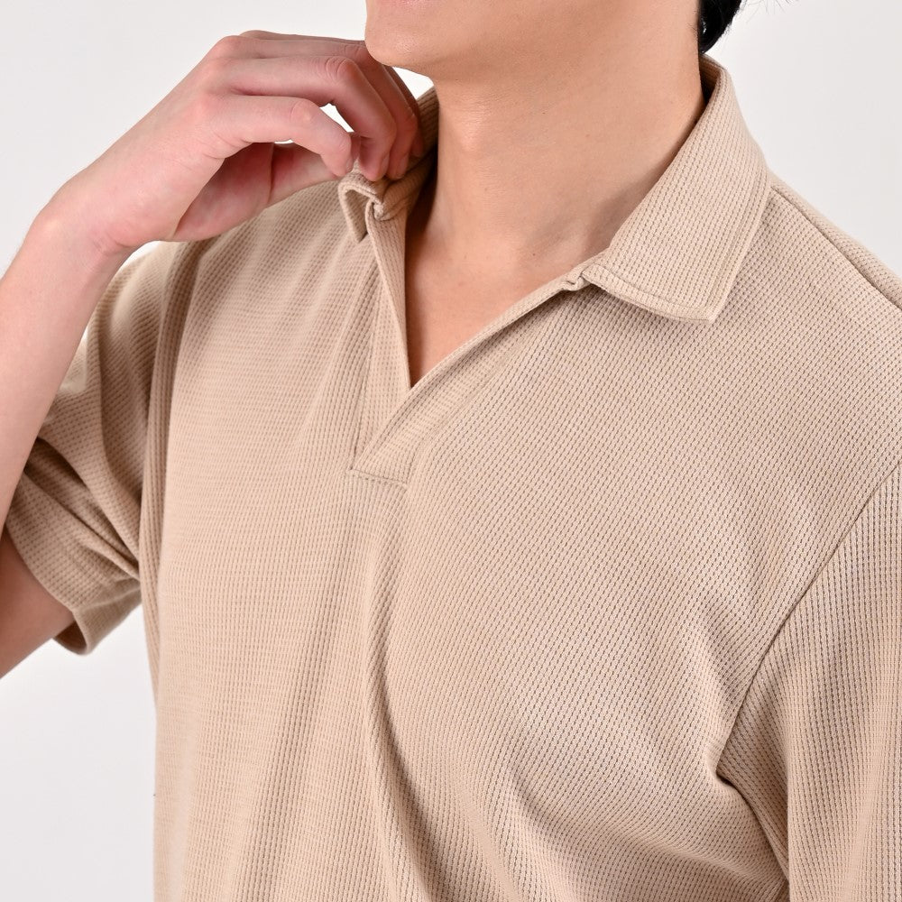Playera Supply Slim Fit Tipo polo 6909 Beige