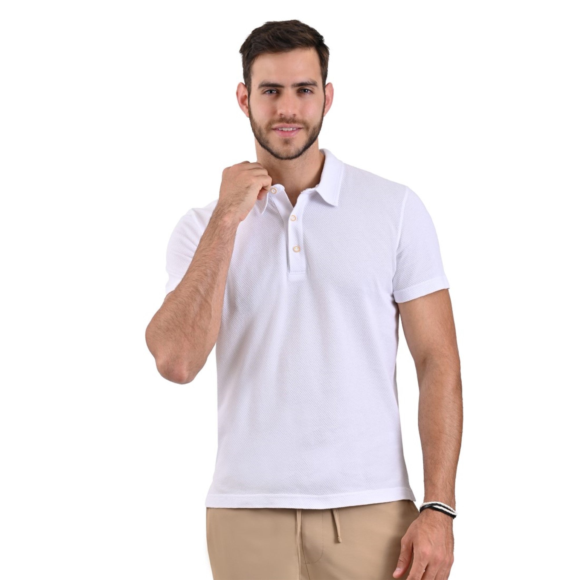 Playera Supply Slim Fit Cuello Polo 0889 Blanco