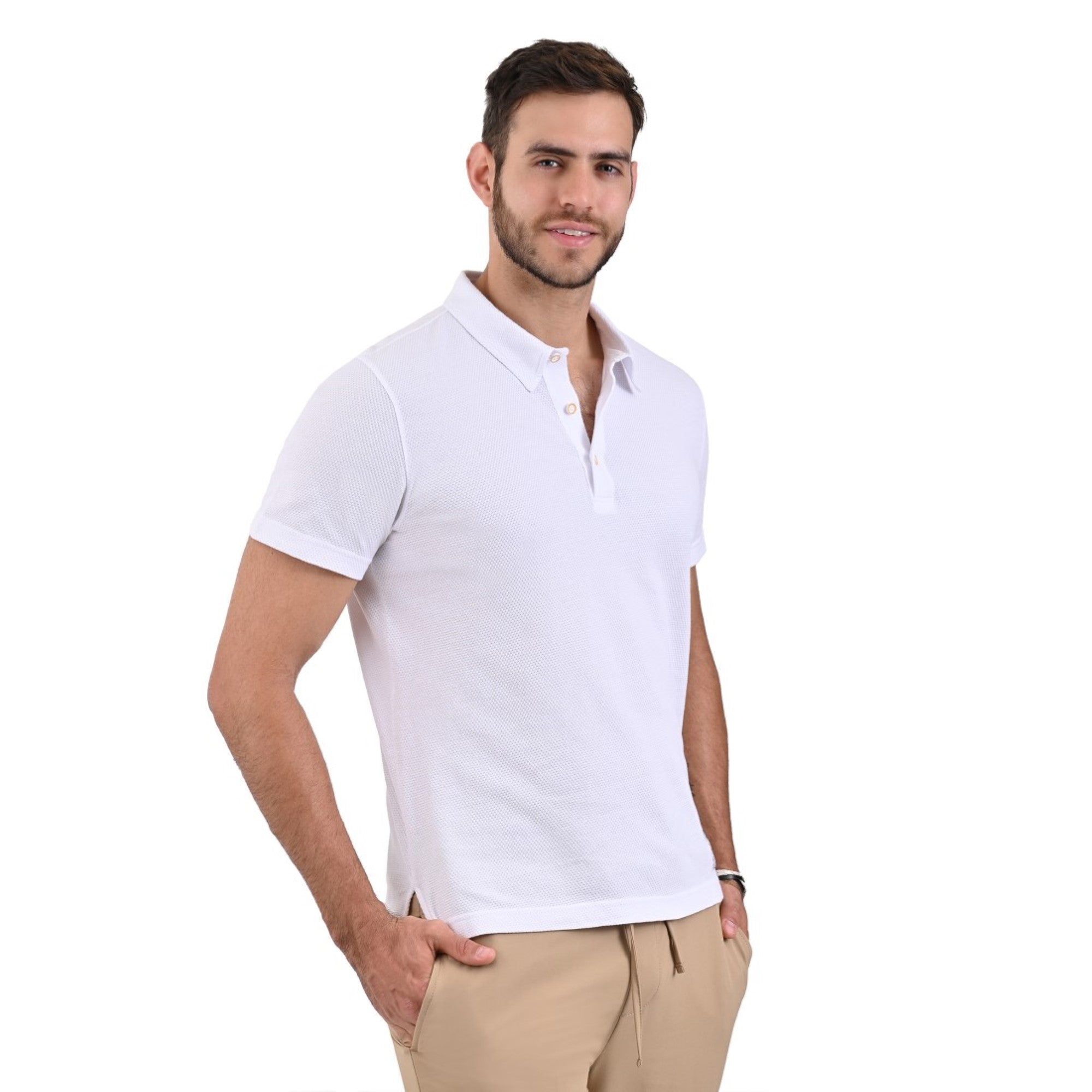 Playera Supply Slim Fit Cuello Polo 0889 Blanco