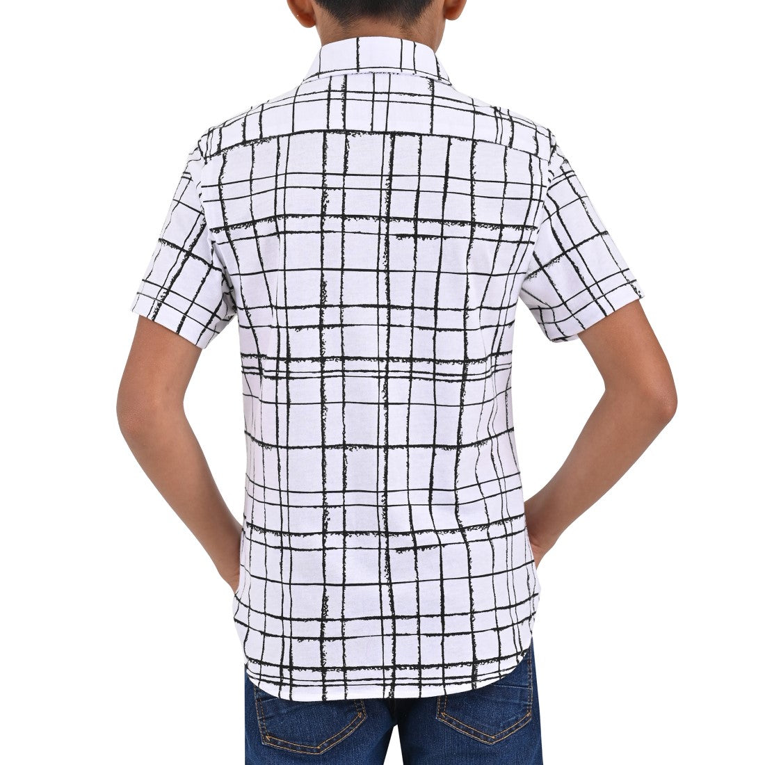 Camisa Supply Company Manga Corta Slim Fit Juvenil Cuadros