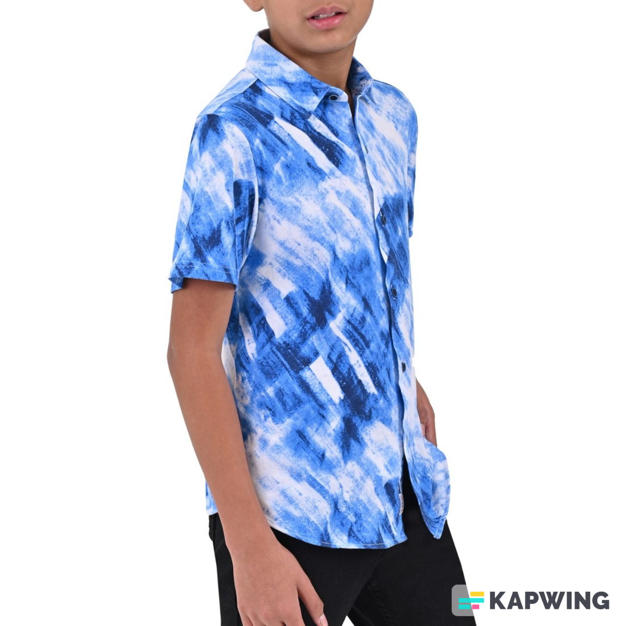 Camisa Supply Company Manga Corta Slim Fit Juvenil Azul