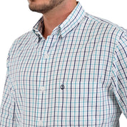 Camisa Sansabelt Regular Fit Manga Larga Boton Oculto 3806 Verde