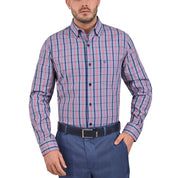 Camisa Sansabelt Regular Fit Manga Larga Boton Oculto 3812 Marino