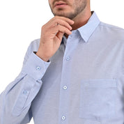 Camisa Sansabelt Regular Fit Manga Larga Botón Oculto 4341