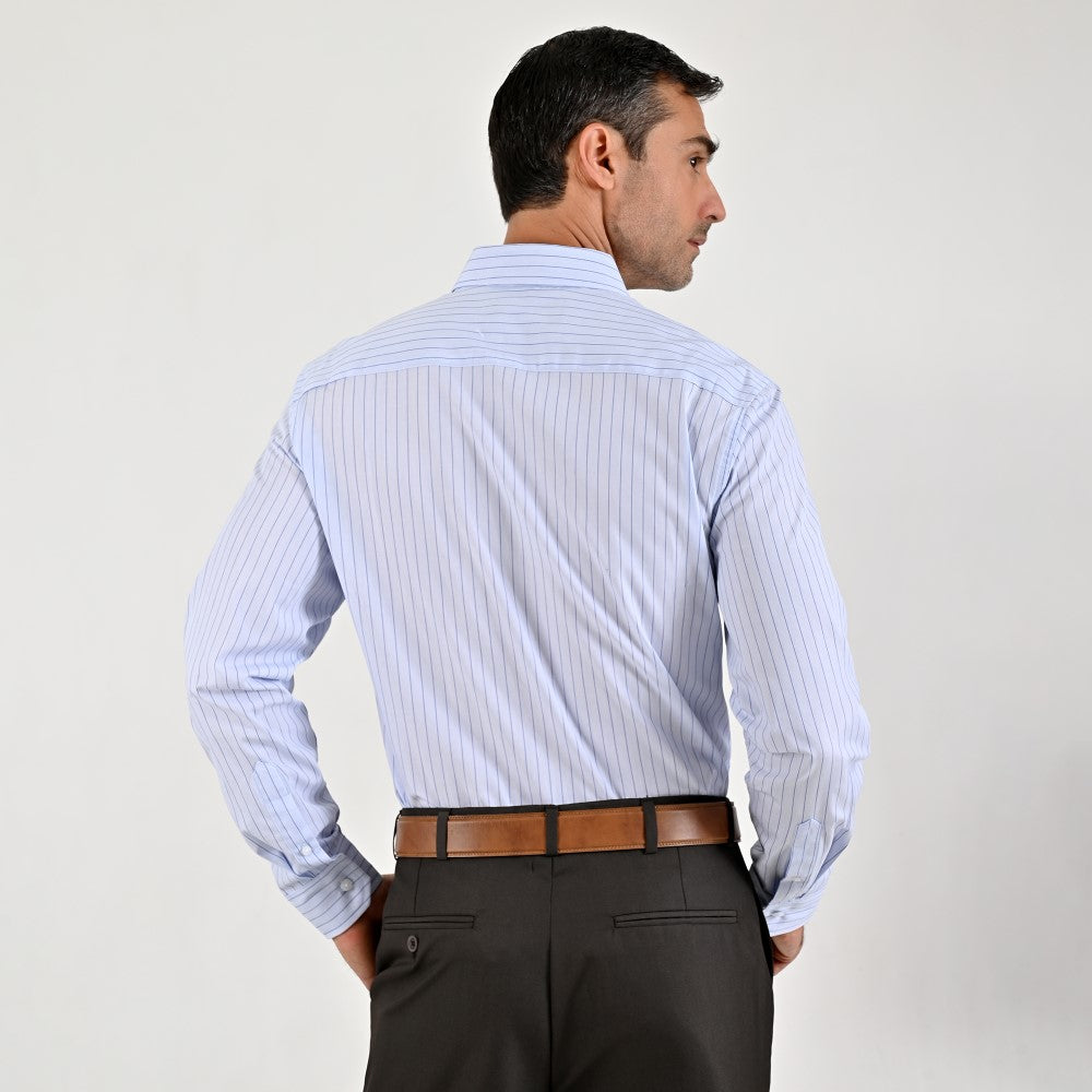 Camisa de vestir Sansabelt Regular Fit Manga larga 7562 Azul