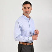 Camisa de vestir Sansabelt Regular Fit Manga larga 7562 Azul