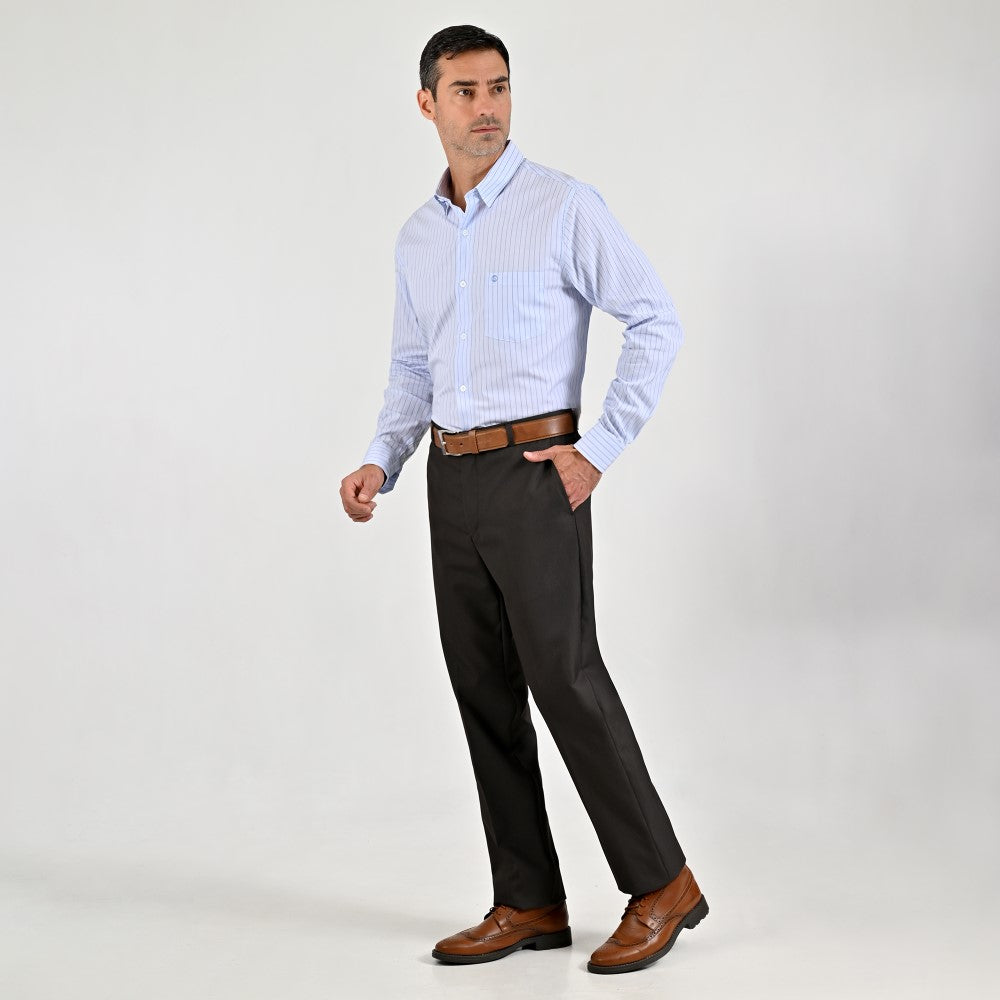 Camisa de vestir Sansabelt Regular Fit Manga larga 7562 Azul