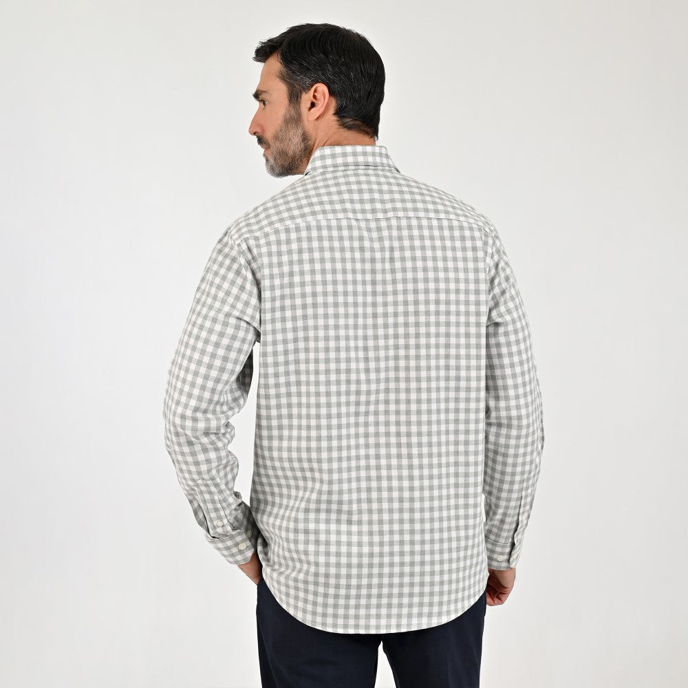 Camisa Sansabelt Para Caballero Manga Larga Regular Fit 8059 Pistache