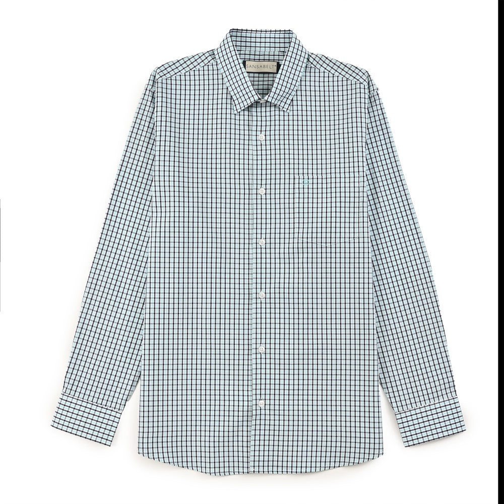Camisa Sansabelt Para Caballero Manga Larga Regular Fit 8060 Beige Claro