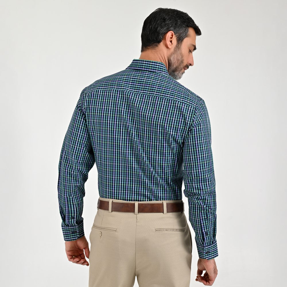 Camisa Sansabelt Para Caballero Manga Larga Regular Fit 8062 Azul Marino