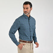 Camisa Sansabelt Para Caballero Manga Larga Regular Fit 8062 Azul Marino