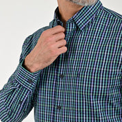 Camisa Sansabelt Para Caballero Manga Larga Regular Fit 8062 Azul Marino