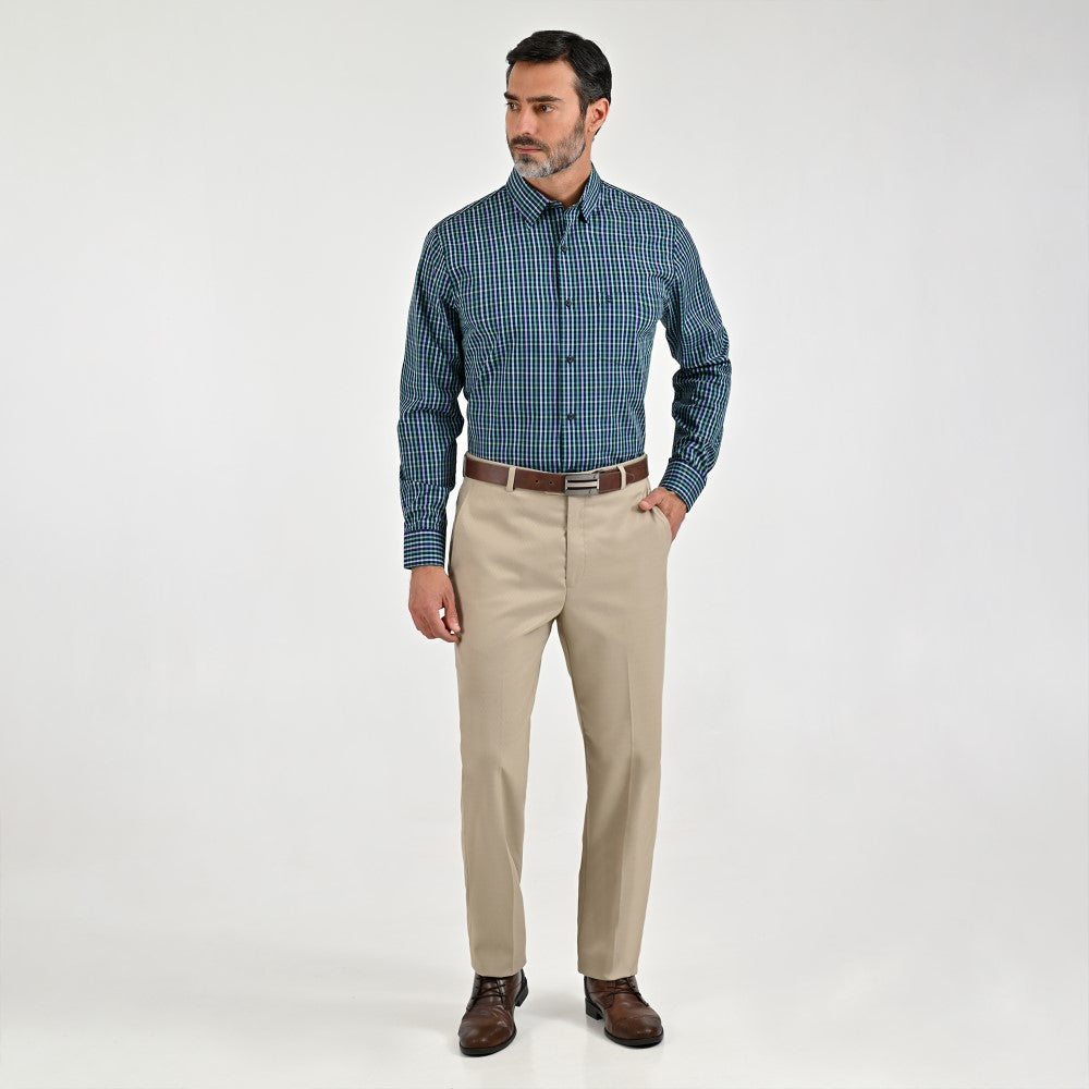 Camisa Sansabelt Para Caballero Manga Larga Regular Fit 8062 Azul Marino