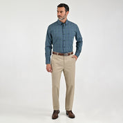 Camisa Sansabelt Para Caballero Manga Larga Regular Fit 8062 Azul Marino
