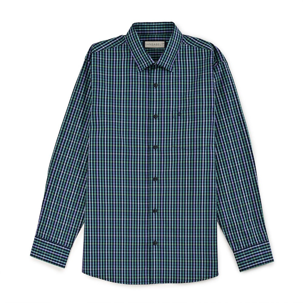 Camisa Sansabelt Para Caballero Manga Larga Regular Fit 8062 Azul Marino