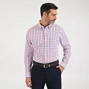 Camisa Sansabelt Para Caballero Manga Larga Regular Fit 8064 Rojo