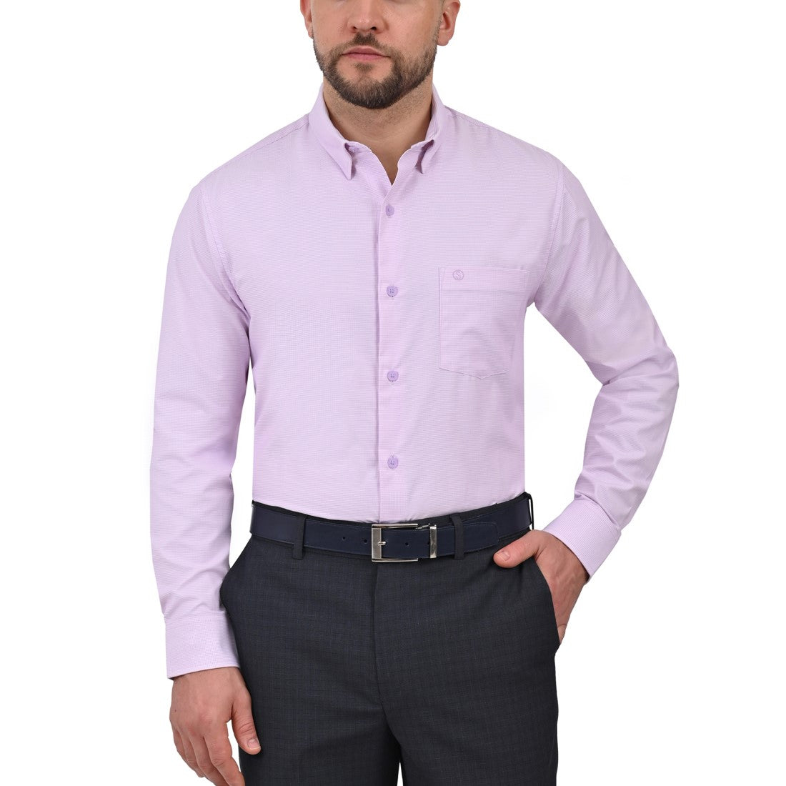 Camisa Sansabelt Regular Fit Boton Oculto Manga Larga 3051