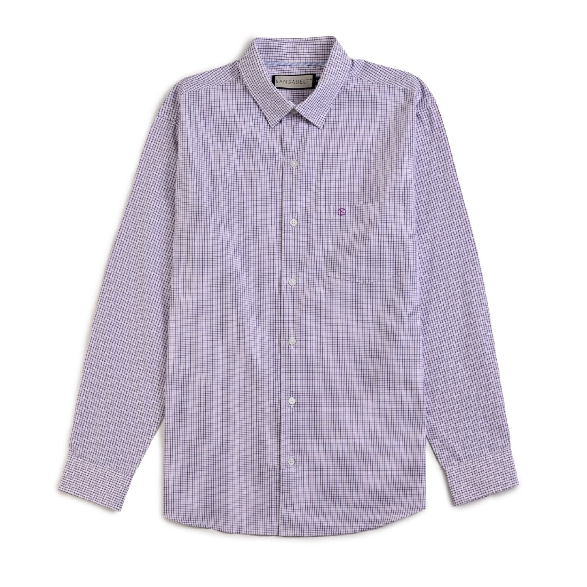 Camisa Sansabelt Regular Fit Manga Larga Boton Oculto 3793