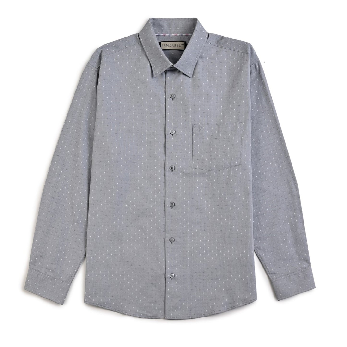 Camisa Sansabelt Regular Fit Manga Larga Boton Oculto 3794