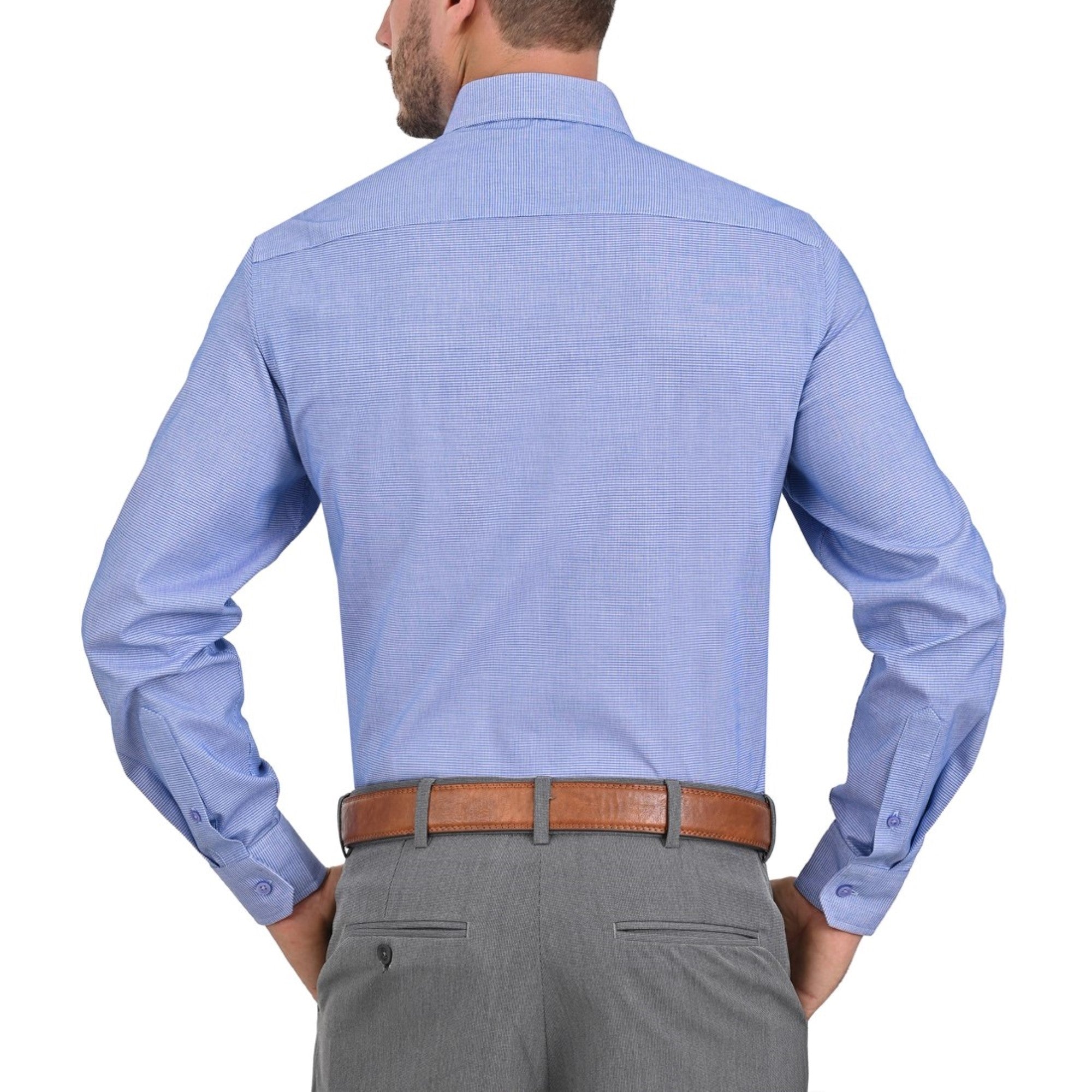 Camisa Sansabelt Regular Fit Manga Larga Boton Oculto 3811