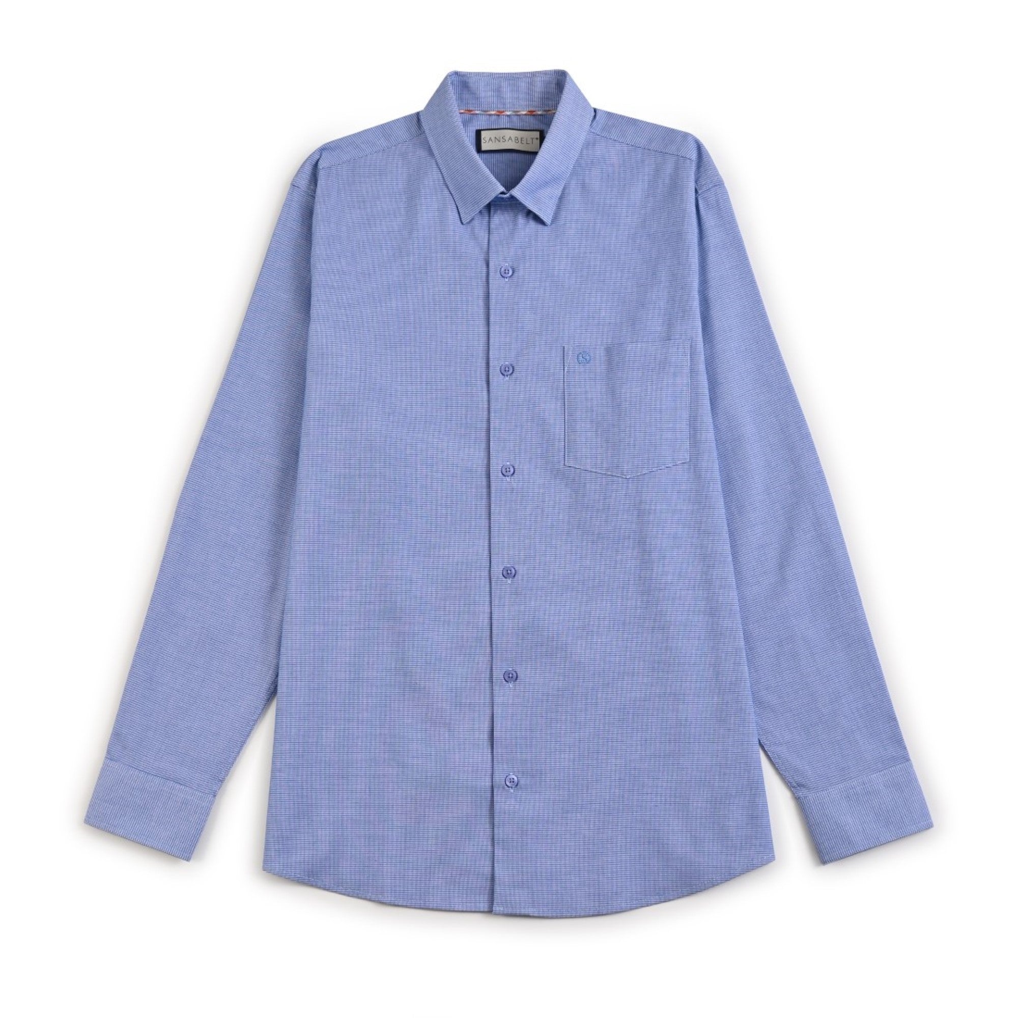 Camisa Sansabelt Regular Fit Manga Larga Boton Oculto 3811