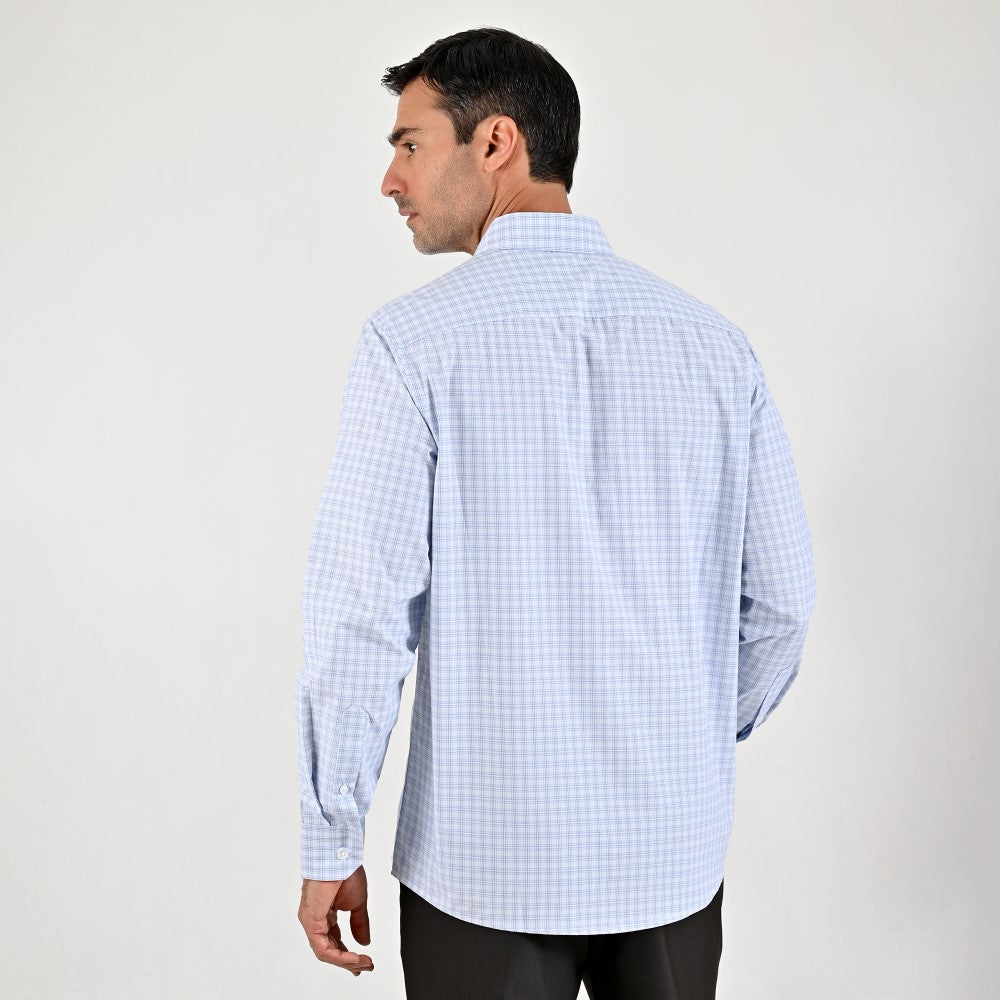 Camisa de vestir Sansabelt Regular Fit Manga larga 7567 Azul