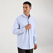 Camisa de vestir Sansabelt Regular Fit Manga larga 7567 Azul