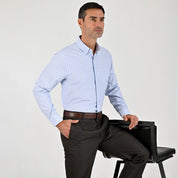 Camisa de vestir Sansabelt Regular Fit Manga larga 7567 Azul