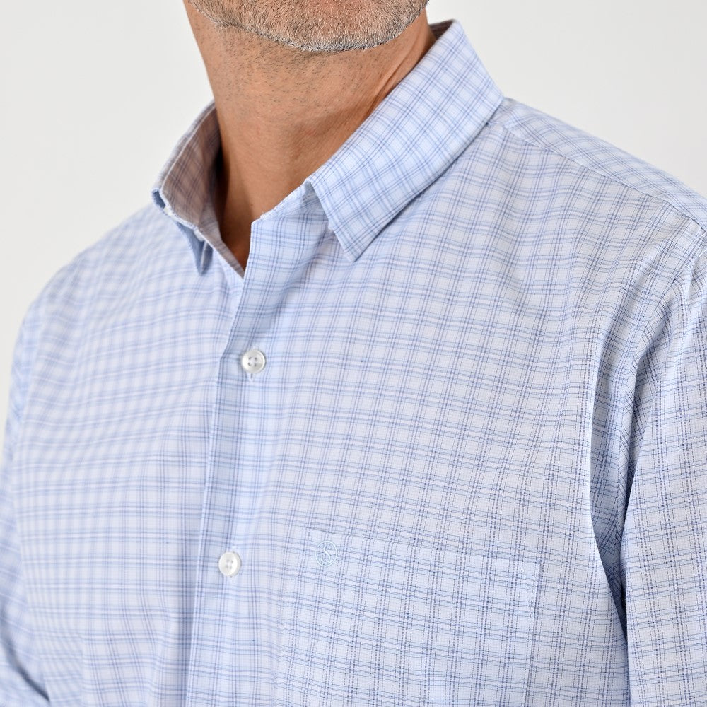 Camisa de vestir Sansabelt Regular Fit Manga larga 7567 Azul