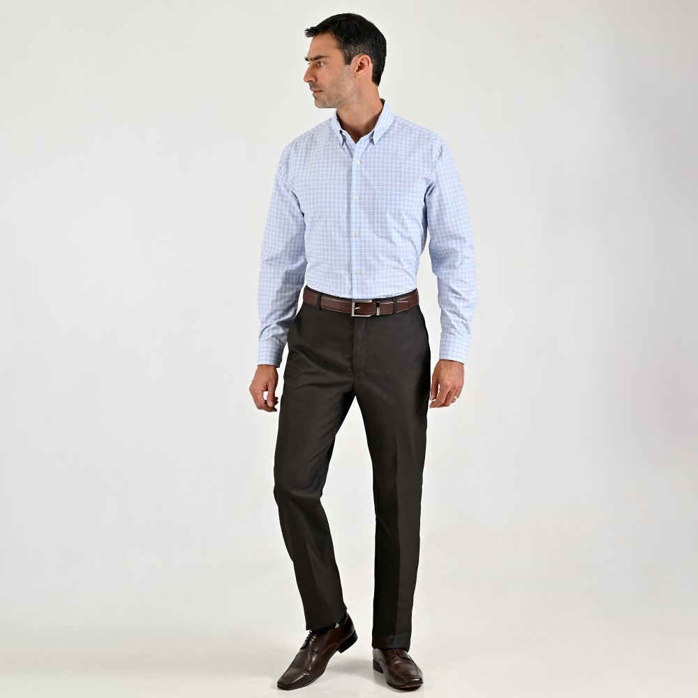 Camisa de vestir Sansabelt Regular Fit Manga larga 7567 Azul