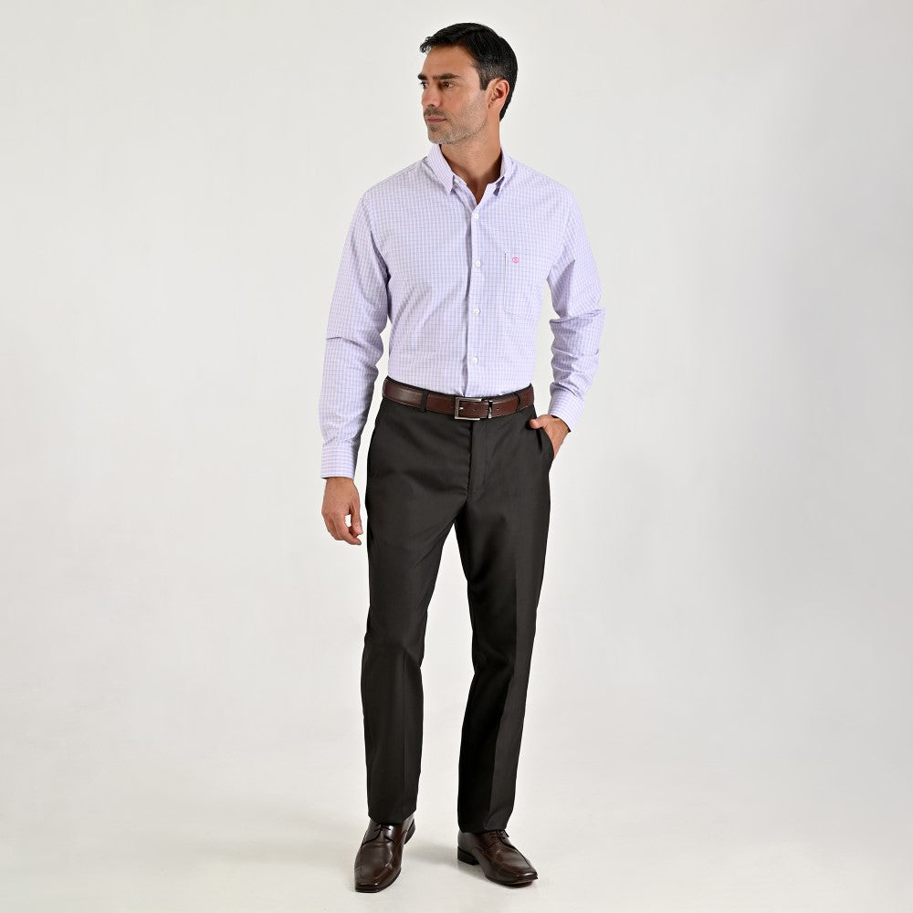 Camisa de vestir Sansabelt Regular Fit Manga larga 7571 Rosa