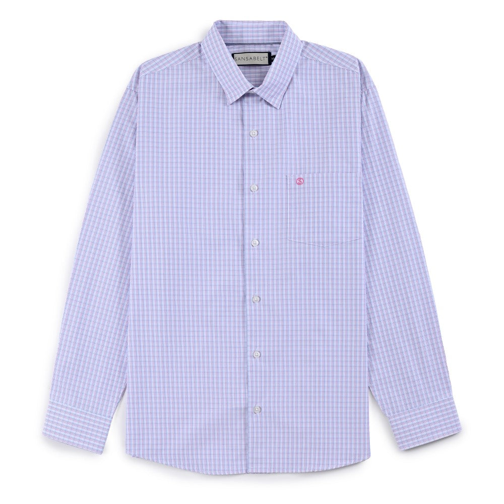 Camisa de vestir Sansabelt Regular Fit Manga larga 7571 Rosa