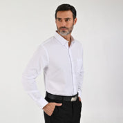 Camisa Sansabelt Para Caballero Manga Larga Regular Fit 7966 Blanco