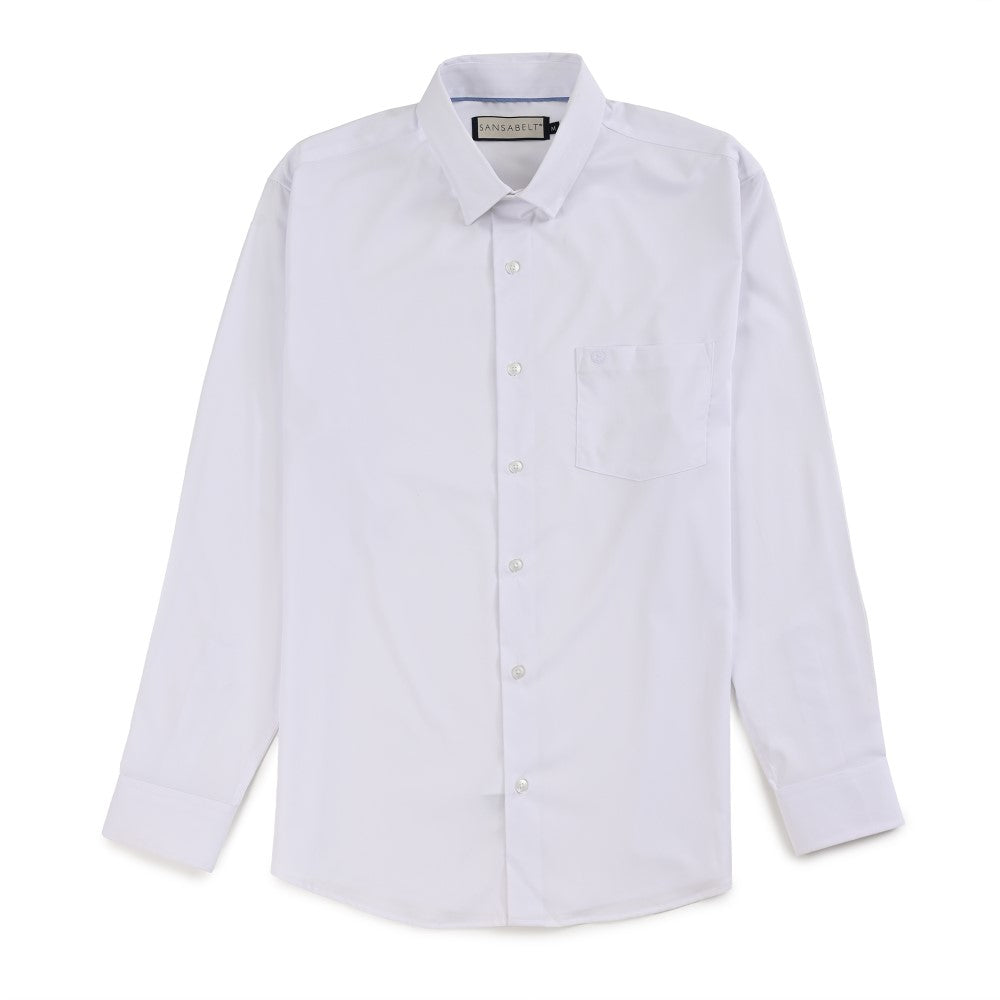 Camisa Sansabelt Para Caballero Manga Larga Regular Fit 7966 Blanco