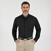 Camisa Sansabelt Para Caballero Manga Larga Regular Fit 7966 Negro
